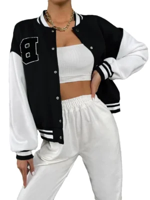 Women's Casual Letterman Baseball Varsity Jackets