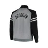 Men's Brooklyn Fanatics Letterman Black/Heather Gray Full-Zip Varsity Jacket - Image 2