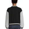 Juniors Varsity Letterman Jacket Black & Grey Marl - Image 3