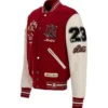 AMIRI Vintage Patch Letterman Red/Cream Wool & Leather Varsity Jacket - Image 2