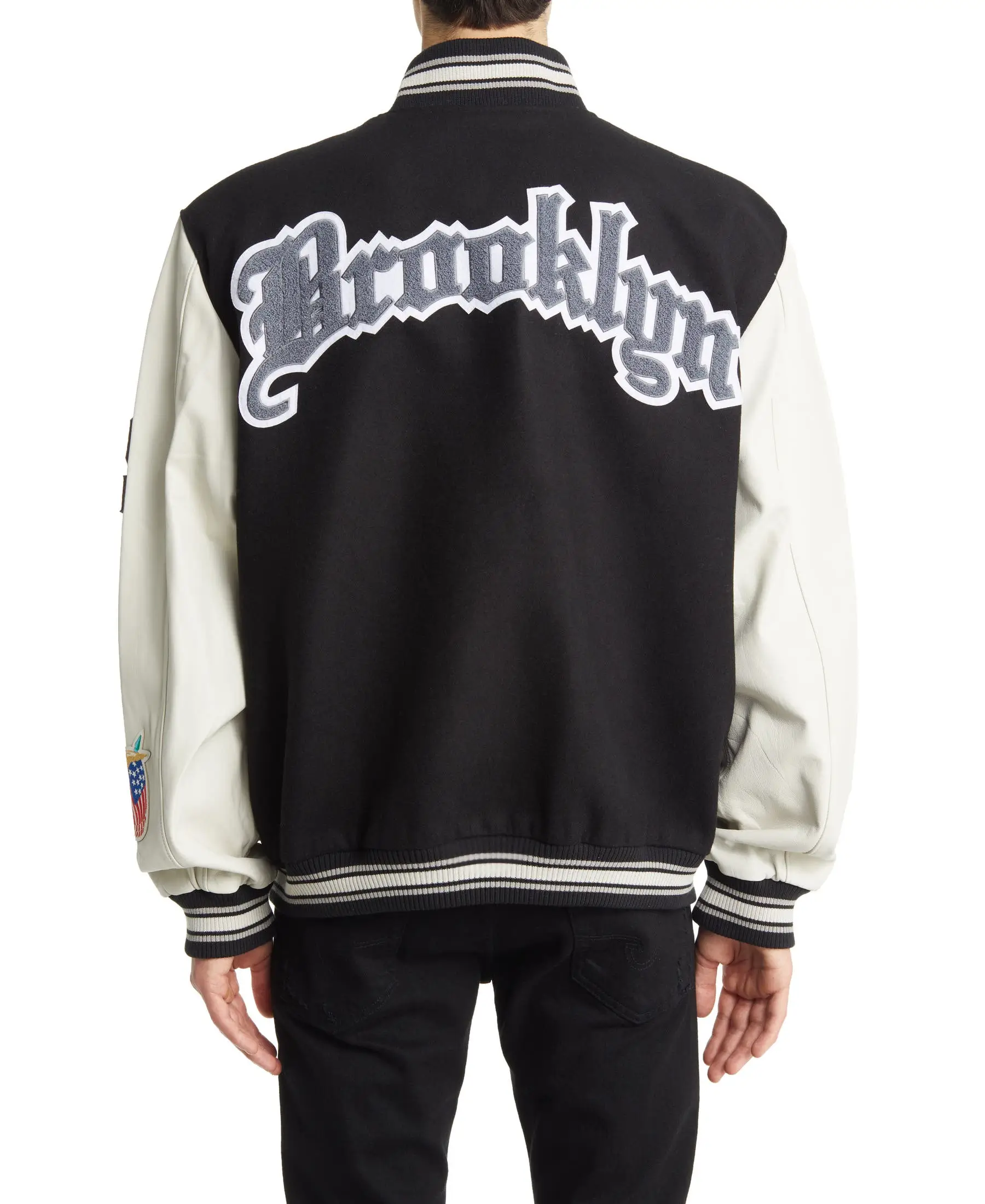 Alternative view of Brooklyn Nets Old English Block Letter Wool Varsity Jacket