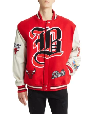 Chicago Bulls Old English Wool Blend Varsity Jacket