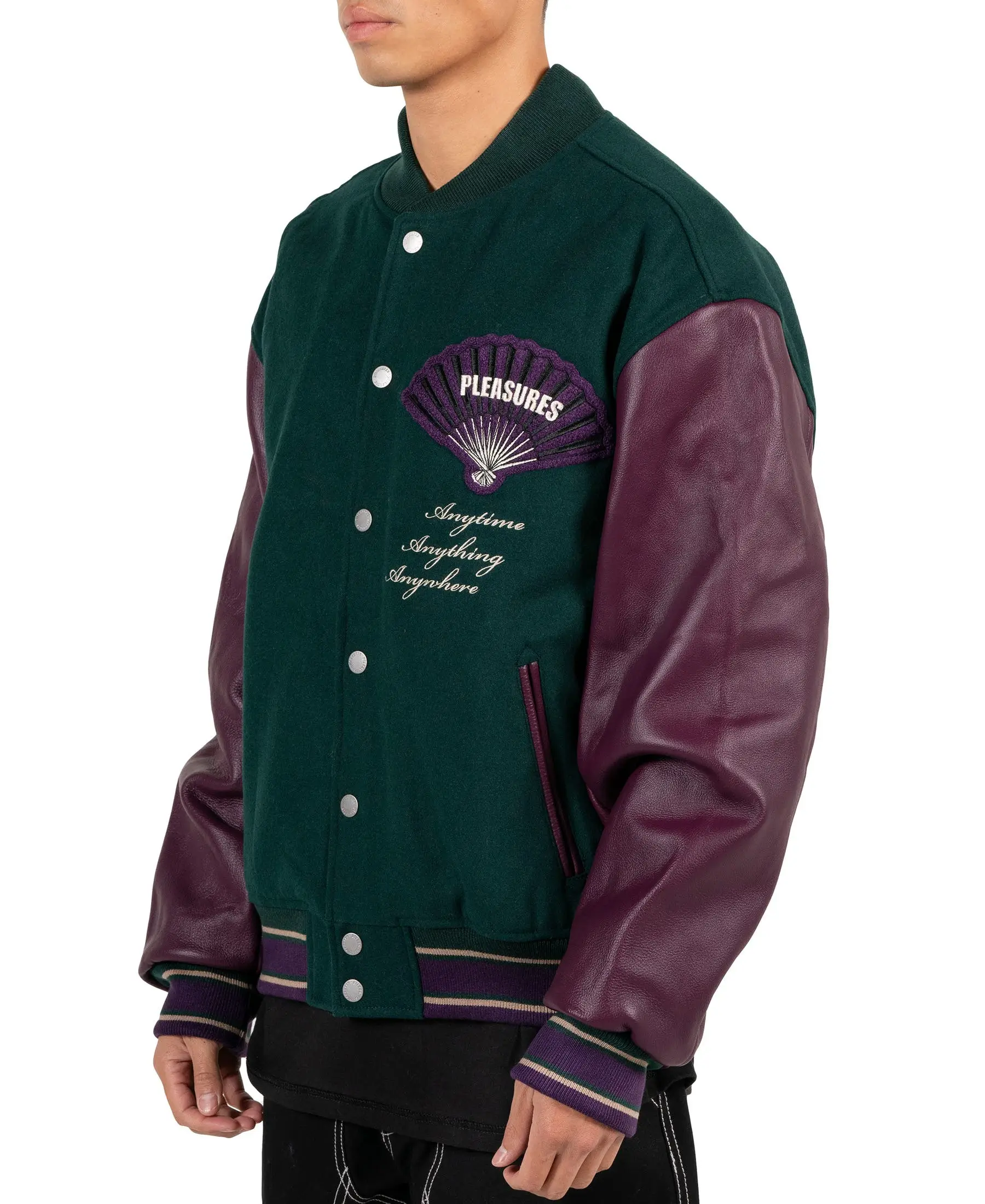 Collage Varsity Letterman Jacket Wool & Leather - Image 3