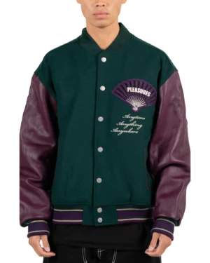 Collage Varsity Letterman Jacket Wool & Leather