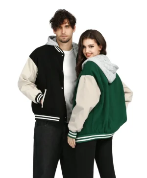 Couple Baseball Letterman Casual Bomber Varsity Jacket
