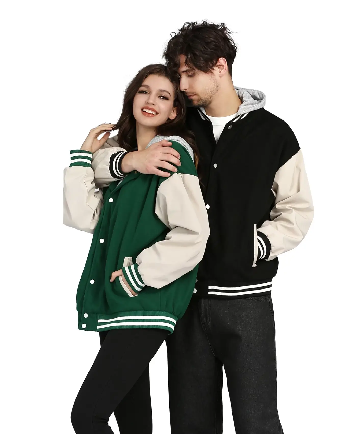 Couple Baseball Letterman Casual Bomber Varsity Jacket - Image 2