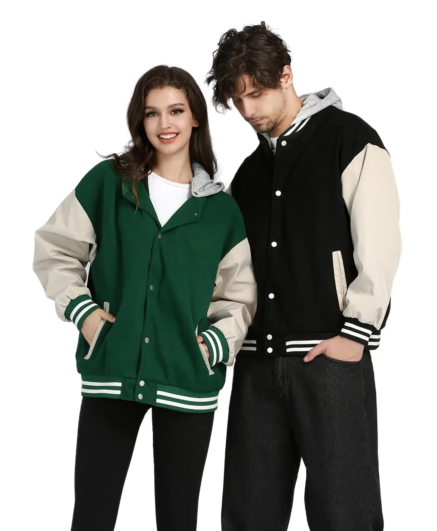 Couple Baseball Letterman Casual Bomber Varsity Jacket - Image 3