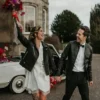 Couple Groom Letterman Black Zipper Leather Jacket - Image 3