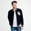 Couple University Letterman Full-Snap Navy Wool Varsity Jacket - Image 6