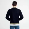 Couple University Letterman Full-Snap Navy Wool Varsity Jacket - Image 5