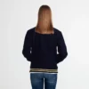 Couple University Letterman Full-Snap Navy Wool Varsity Jacket - Image 3