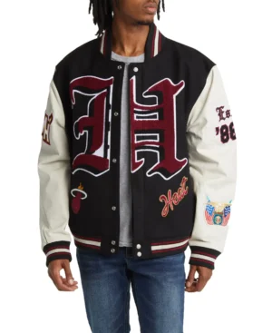 Jeff Hamilton X Old English Miami Heat Block Letter Varsity Jacket