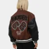 Loiter Ethereal Letterman Varsity Jacket Brown & Black - Image 2
