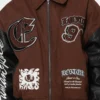 Loiter Ethereal Letterman Varsity Jacket Brown & Black - Image 3
