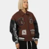 Loiter Ethereal Letterman Varsity Jacket Brown & Black - Image 7