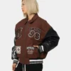 Loiter Ethereal Letterman Varsity Jacket Brown & Black - Image 8