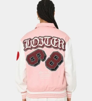 Alternative view of Loiter Varsity Letterman Pink Jacket