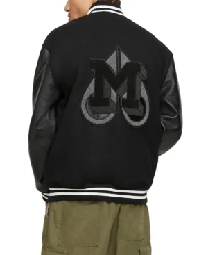 Alternative view of Moose Bomber Letterman Varsity Jacket Wool & Leather