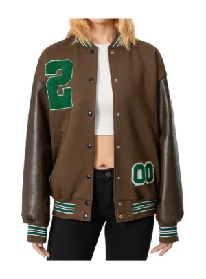 Y2K Woman's Oversized Letterman Baseball Jacket