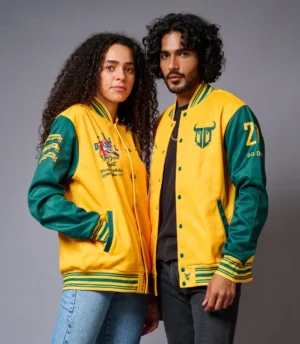 Yellow & Green Letterman Couples Coord Varsity Jacket