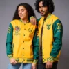 Yellow & Green Letterman Couples Coord Varsity Jacket - Image 3