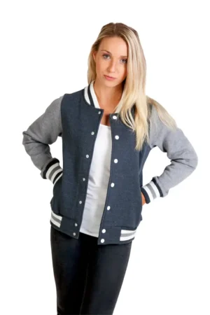 Alternative view of Couple Varsity Letterman Embroidered Alpha Phi Omega Jacket