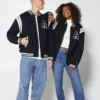 Classic Couple Letterman Varsity Jacket Stripe Style - Image 2