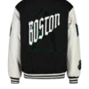 Boston Baseball Letterman Couple Varsity Jacket Black & White - Image 3