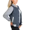 Couple Varsity Letterman Embroidered Alpha Phi Omega Jacket - Image 4