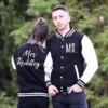 Classical Couple Letterman Varsity Jacket Black & White - Image 2