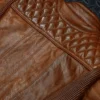 Biker Couple Brown Letterman Leather Jacket - Image 4