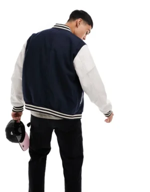 Alternative view of Jack & Jones Letterman Varsity Jacket Wool & Leather