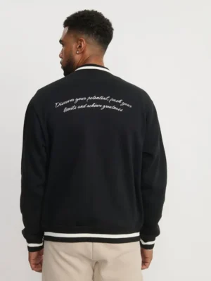 Alternative view of Couple Varsity Letterman Embroidery Wool Jacket