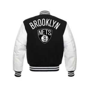 Alternative view of Brooklyn Nets Letterman Wool & Leather Varsity Jacket