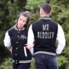 Classical Couple Letterman Varsity Jacket Black & White