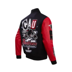 Alternative view of Pro Standard Letterman Clark Atlanta University Black/Red Varsity Jacket