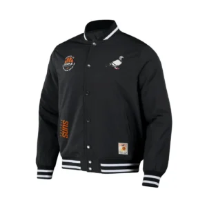 Men's NBA x Staple Letterman Black Phoenix Suns Full-Snap Varsity Jacket