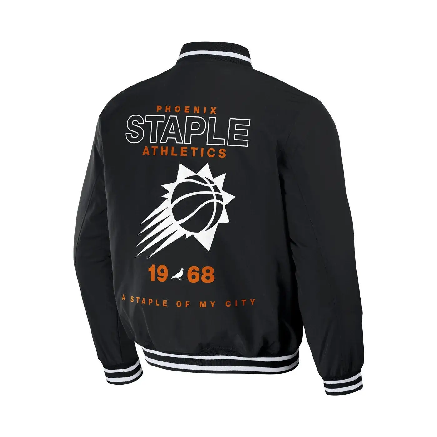 Men's NBA x Staple Letterman Black Phoenix Suns Full-Snap Varsity Jacket - Image 2