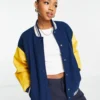 Pull & Bear Letterman Oversized Collegiate Bomber Jacket