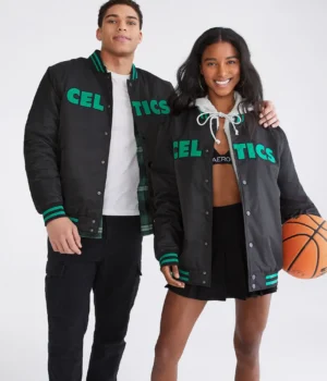 Boston Celtics Letterman Bomber Couple Black Varsity Jacket