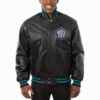 Charlotte Hornets Full Leather Black Varsity Jacket