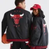 Chicago Bulls Letterman Bomber Couple Black Varsity Jacket - Image 2
