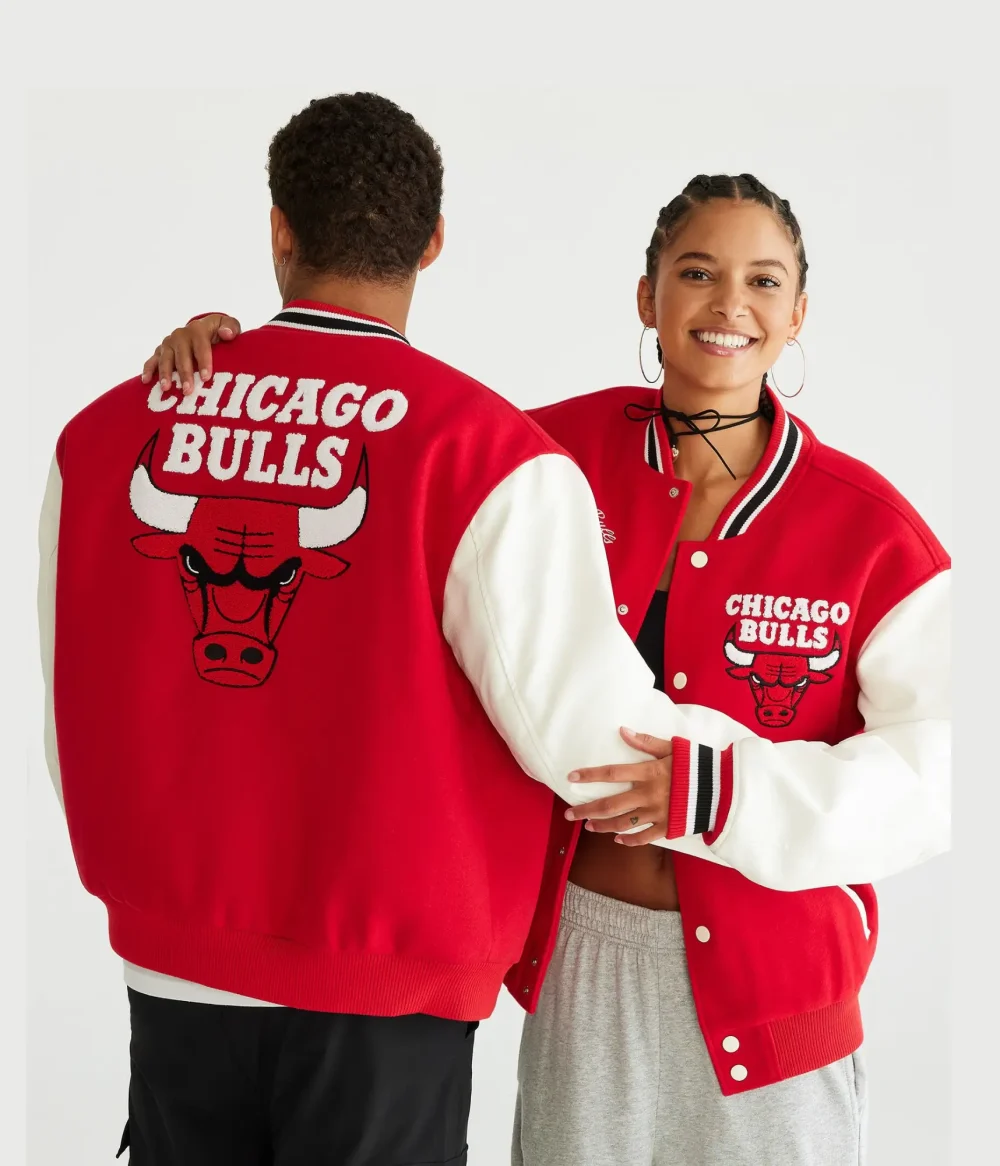 Alternative view of Chicago Bulls Letterman Bomber Couple Varsity Jacket