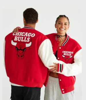 Alternative view of Chicago Bulls Letterman Bomber Couple Varsity Jacket