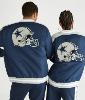 Alternative view of Dallas Cowboys Letterman Bomber Varsity Couple Jacket