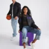 Los Angeles Lakers Letterman Bomber Black Polyester Varsity Jacket - Image 4