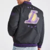 Los Angeles Lakers Letterman Bomber Black Polyester Varsity Jacket - Image 2