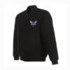Charlotte Hornets Black Full Wool One Color Varsity Jacket