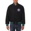 Charlotte Hornets Buzz City Black Full Wool One Color Varsity Jacket