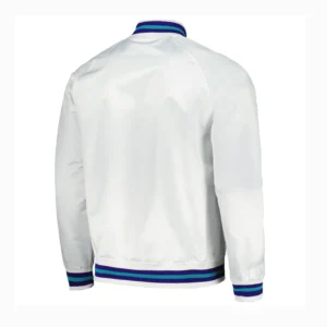 Alternative view of Charlotte Hornets Throwback Wordmark White Varsity Jacket